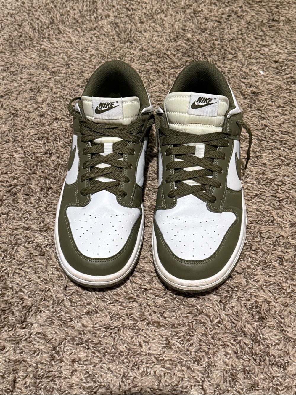 Nike Men’s Low-Top Sneakers in Olive and White